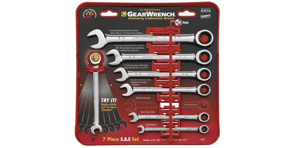 Gear Wrench 7 Pc. Combination Ratcheting Wrench Set SAE
